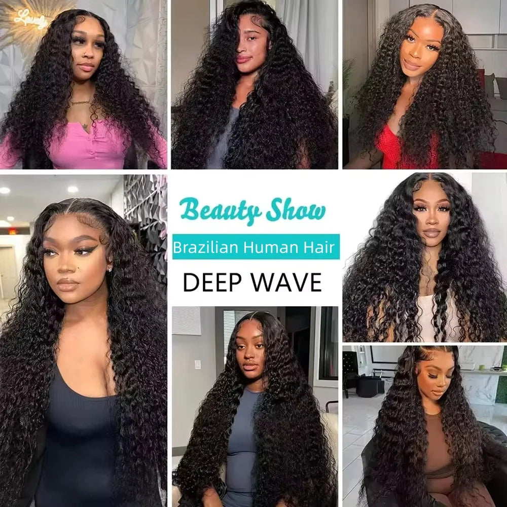 Deep Wave Human Hair Bundles 24 26 28 inch Deep Curly Bundles Natural Human Hair for Women Brazilian Raw Hair Extensions