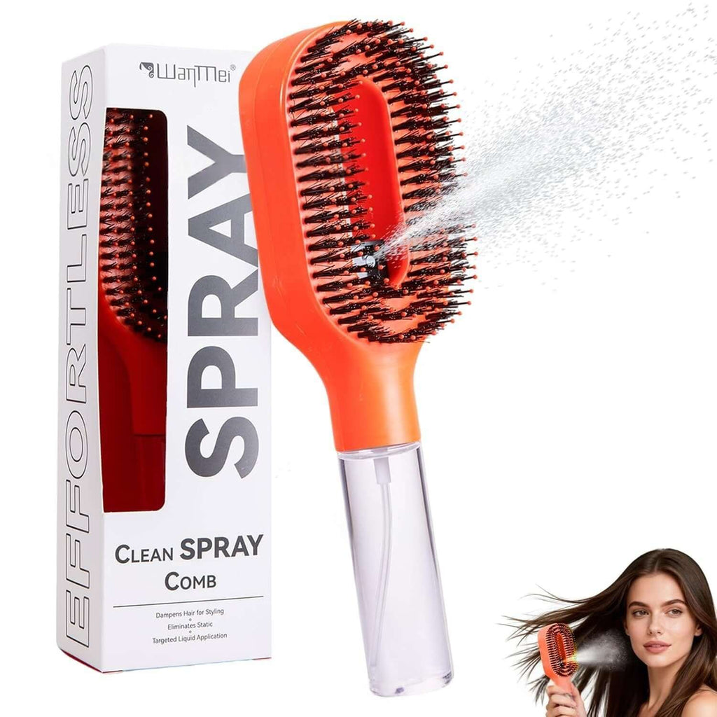One-Click Spray Anti-Frizz Hair Brush