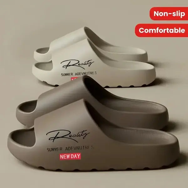 Men's Summer EVA Innovative Printed Slippers with Thick Non Slip Soles