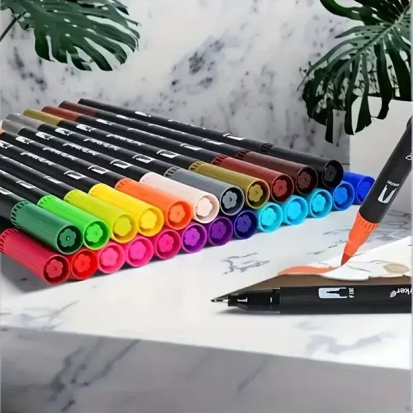 Watercolor markers double ended art set unisex (24 colors) – drawing